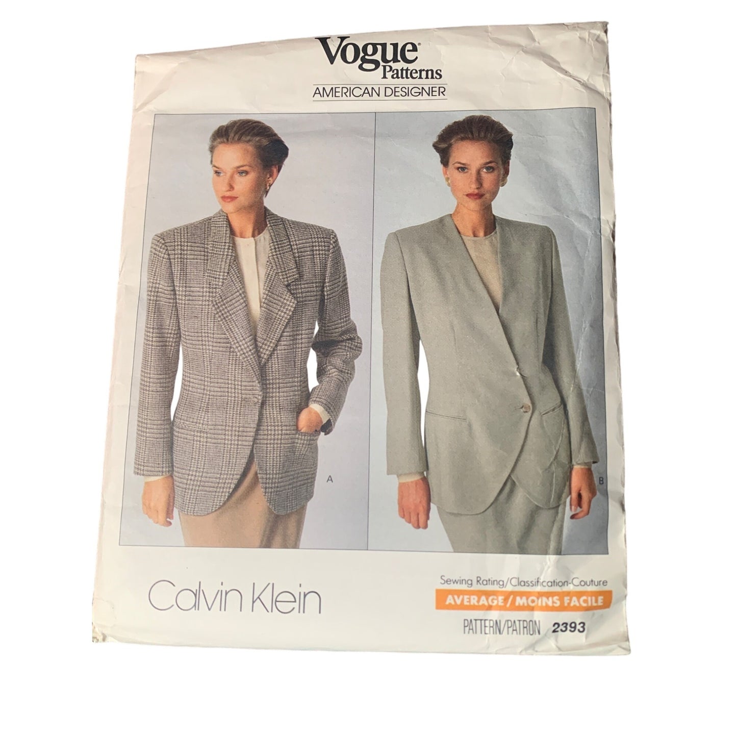 Vogue Patterns Calvin Klein 2393 Womens Jacket Sewing Pattern Sizes 12-14-16