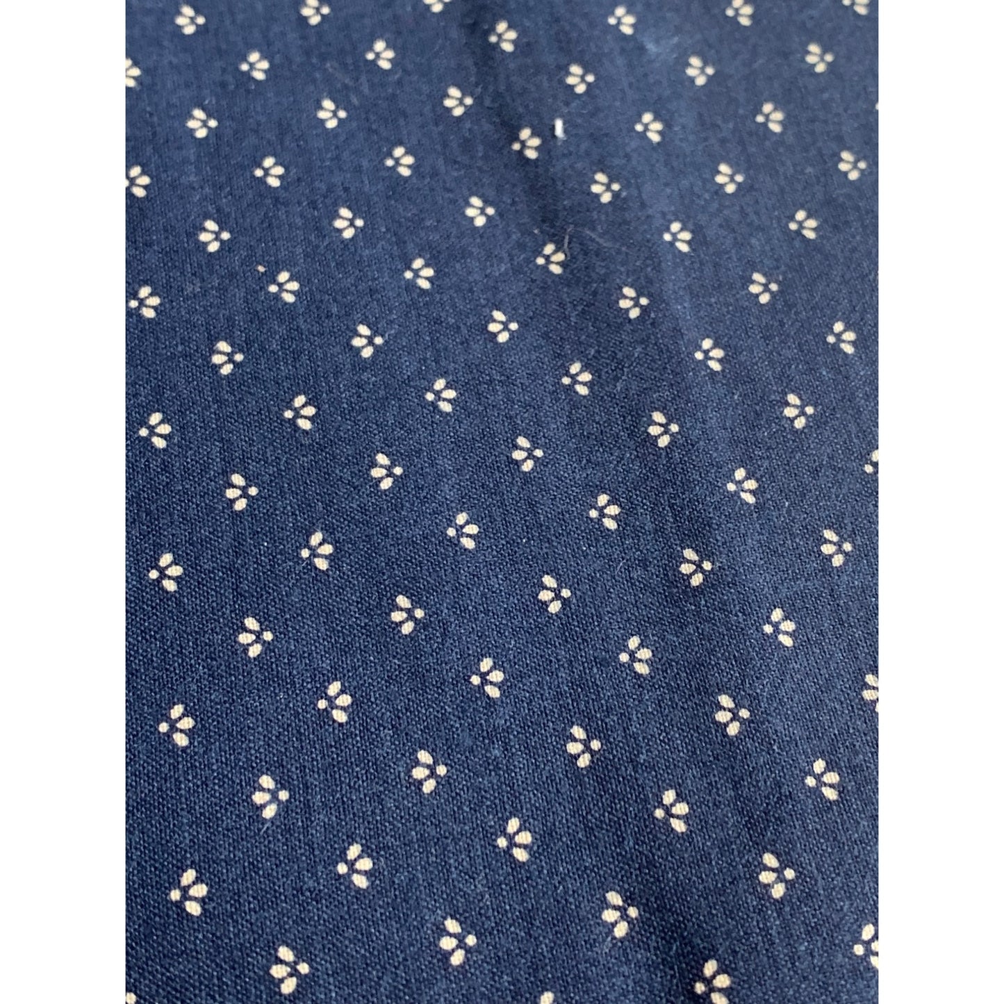 Navy Blue Small Floral Cotton Fabric 1/2 Yard 44" Wide Quilting