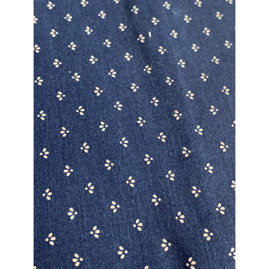 Navy Blue Small Floral Cotton Fabric 1/2 Yard 44" Wide Quilting