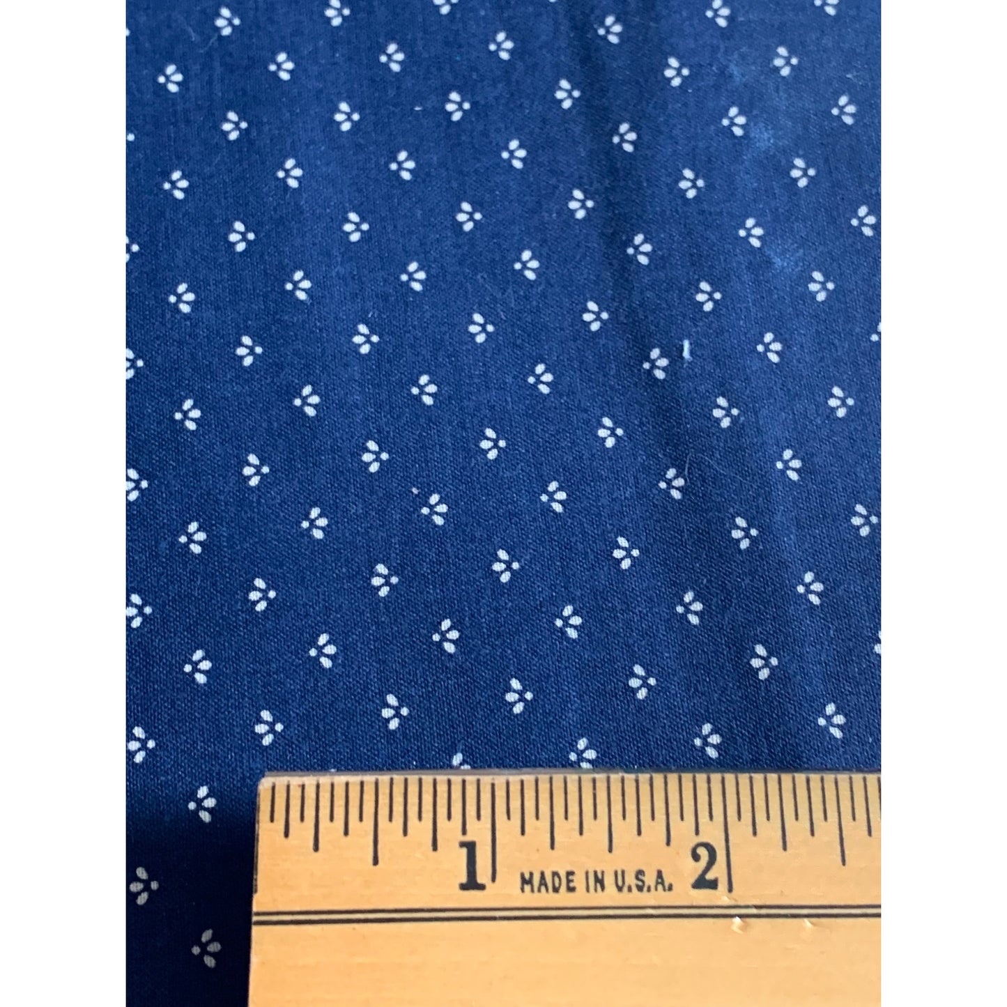 Navy Blue Small Floral Cotton Fabric 1/2 Yard 44" Wide Quilting