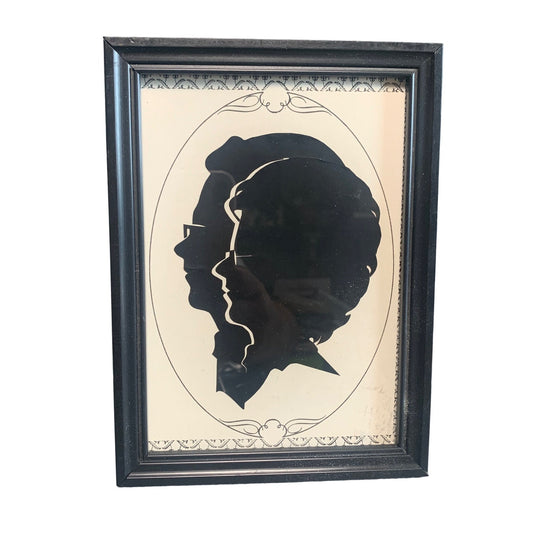 Vintage Silhouette Art in Black Frame 8x6