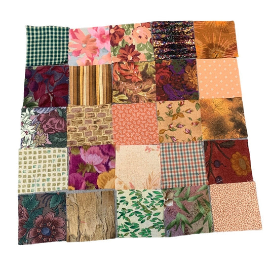 100 Pieces 2” Precut Cotton Fabric Squares Assorted Patterns & Colors For Quilting & Crafts